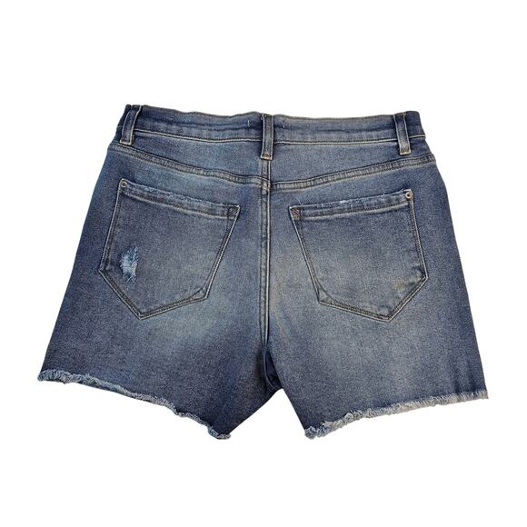The high rise short kensie luxe denim raw hem shorts  stretch comfort 6 / 28 - Picture 3 of 7